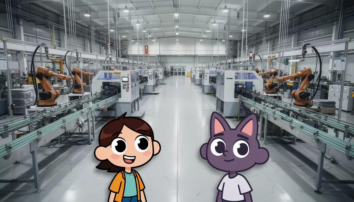 キャラクターアニメーションを用いた工場紹介動画（英語版対応）